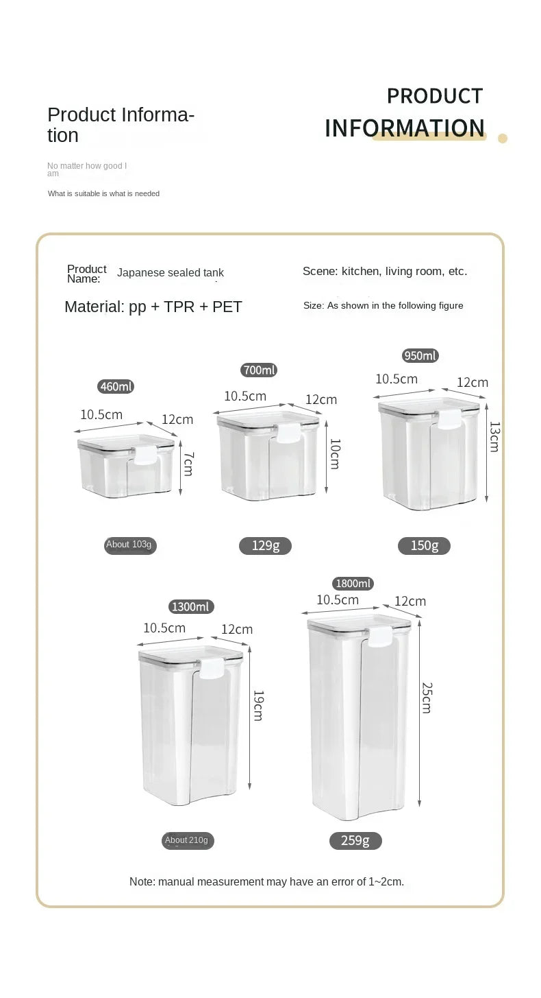 Clear Airtight Food Storage Container with Lid