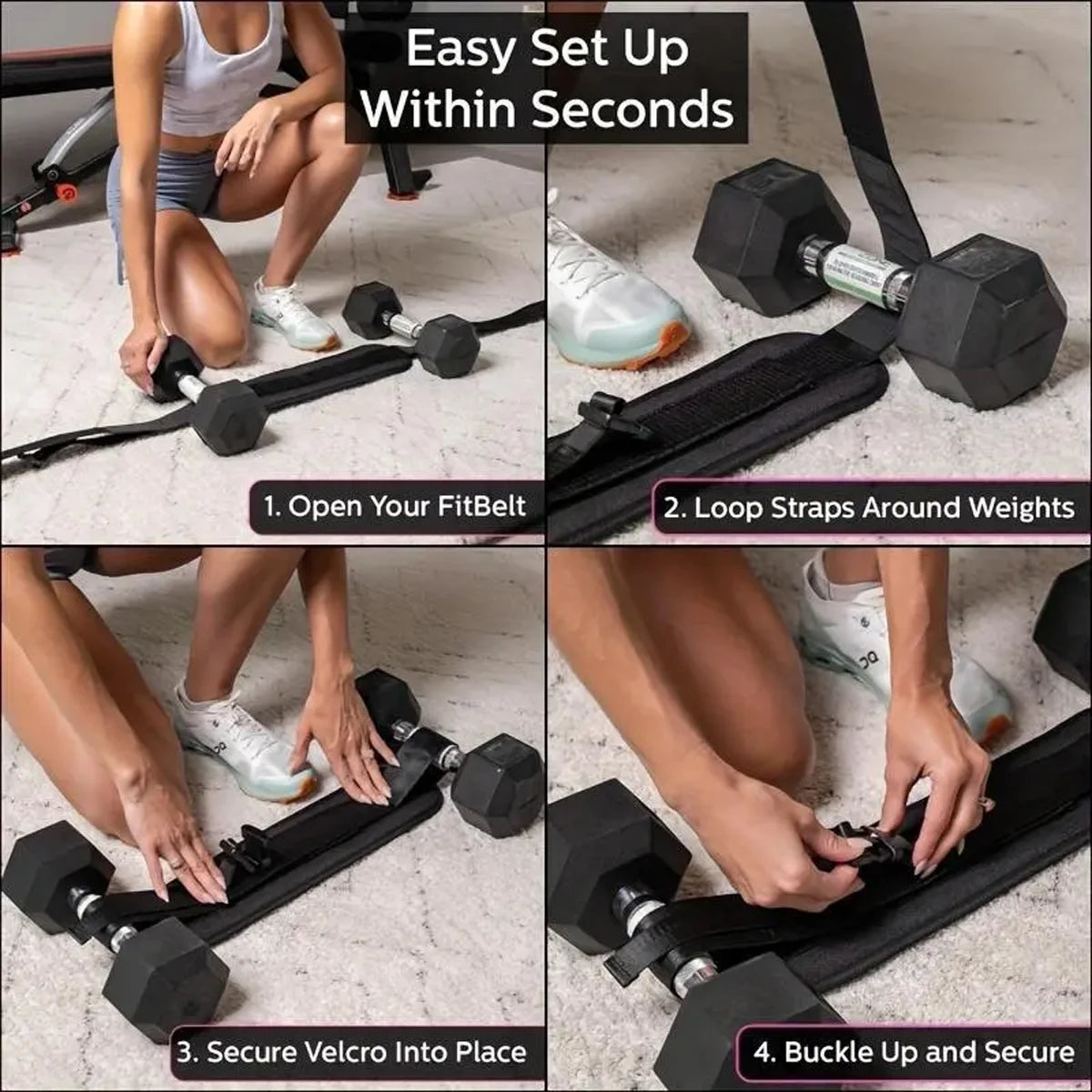 Adjustable Hip Bridge Belt for Dumbbell Workouts