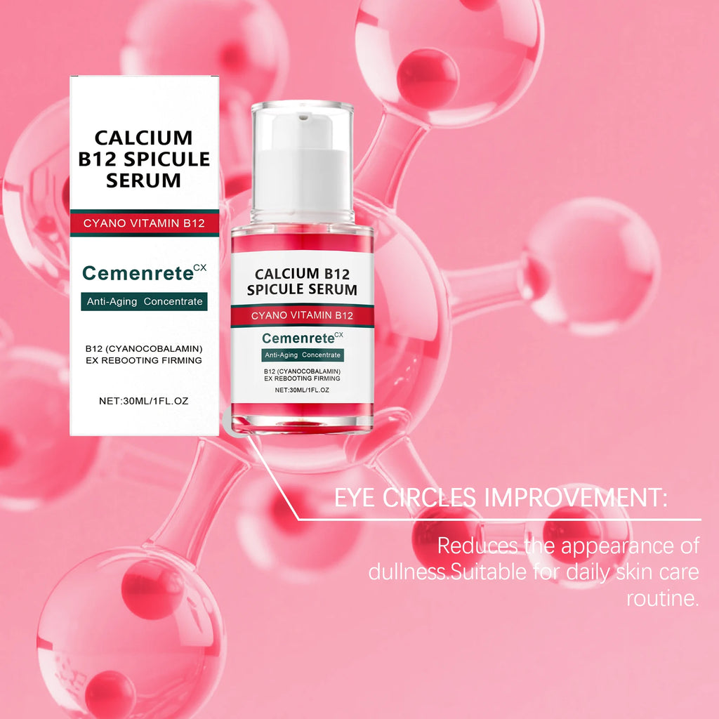 Calcium Anti-Aging Skincare Set – B12 Spicule Serum, Eye Patches & Multi Balm, Fades Fine Lines & Dark Circles