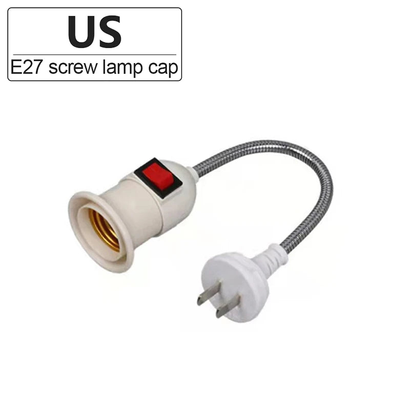 Plug-In E27 Lamp Holder with Switch & Flexible Neck