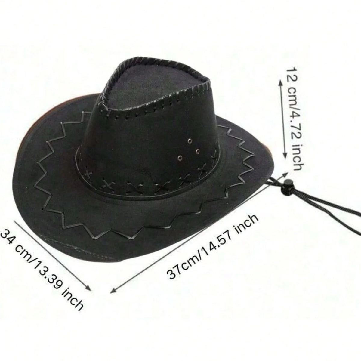 Western Cowboy Hat with Contrast Stitching
