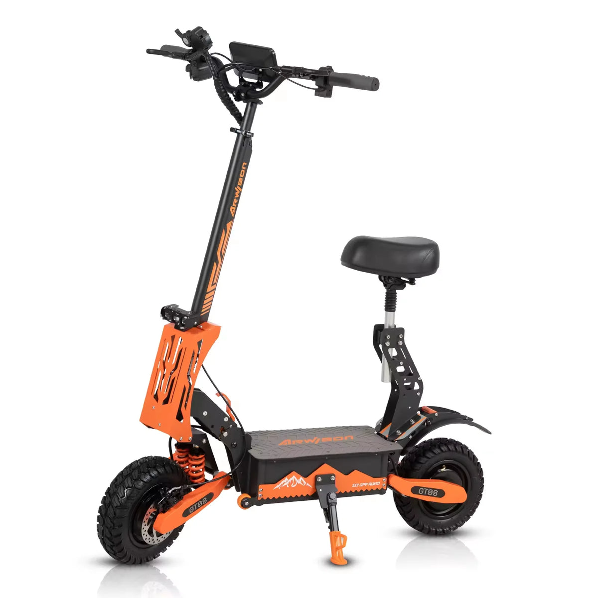 Arwibon GT08 5600W Dual Motor Electric Scooter – 46 MPH Top Speed, 60V 27Ah, 11" Off-Road Tires, Foldable, CE Certified