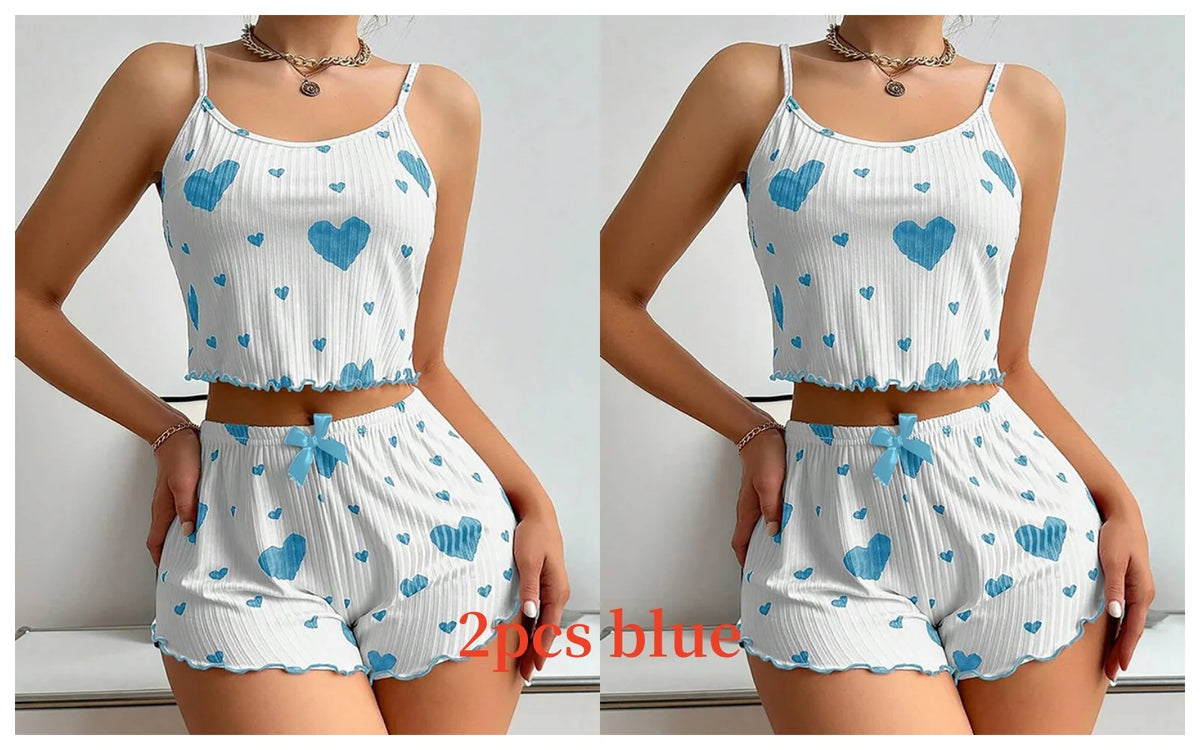 Women’s Spaghetti-Strap Pajamas with Shorts