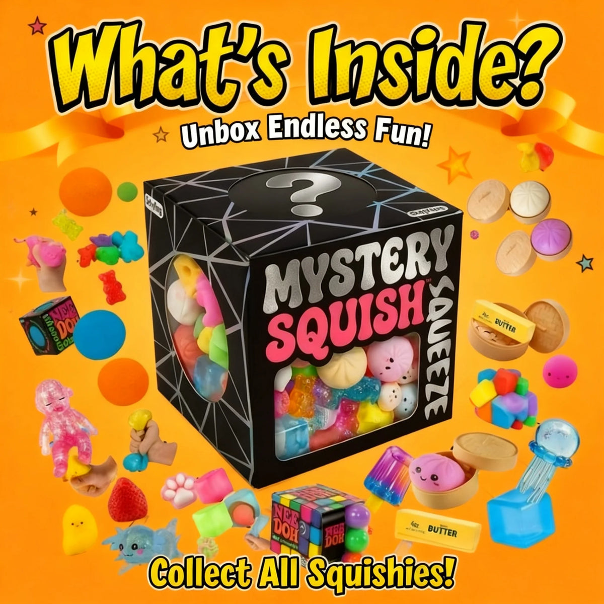 Surprise Squishy Squeeze Toys – Single & Multipack Options
