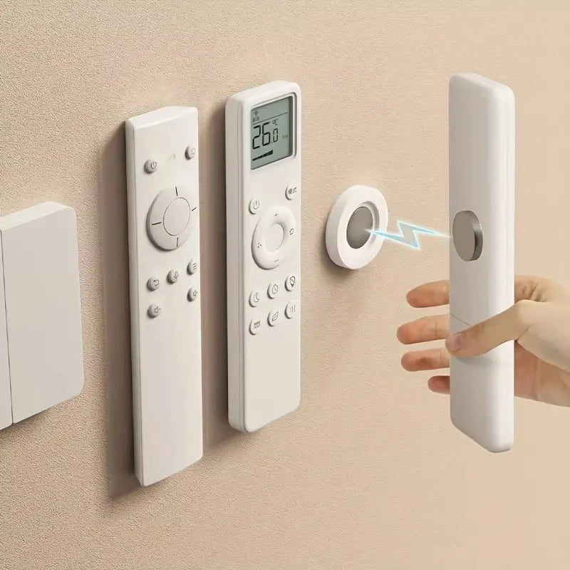 No-Drill Magnetic Remote Holders – White