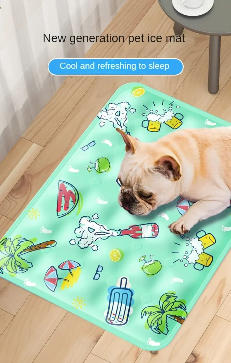 Large Pet Cooling Mat for Summer Heat Relief Reusable Breathable Gel Freeze Panel for Dogs Cats Indoor Outdoor Crate Bed
