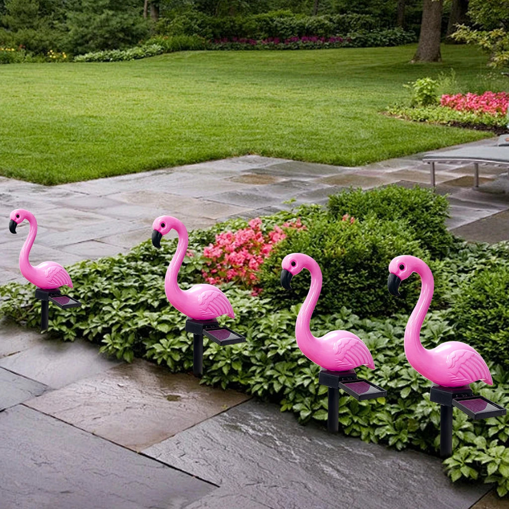 1pc Solar Powered Flamingo Garden Landscape Lights Lawn Decorative Path Lamp For Home Garden Summer Pool Wedding Decoration