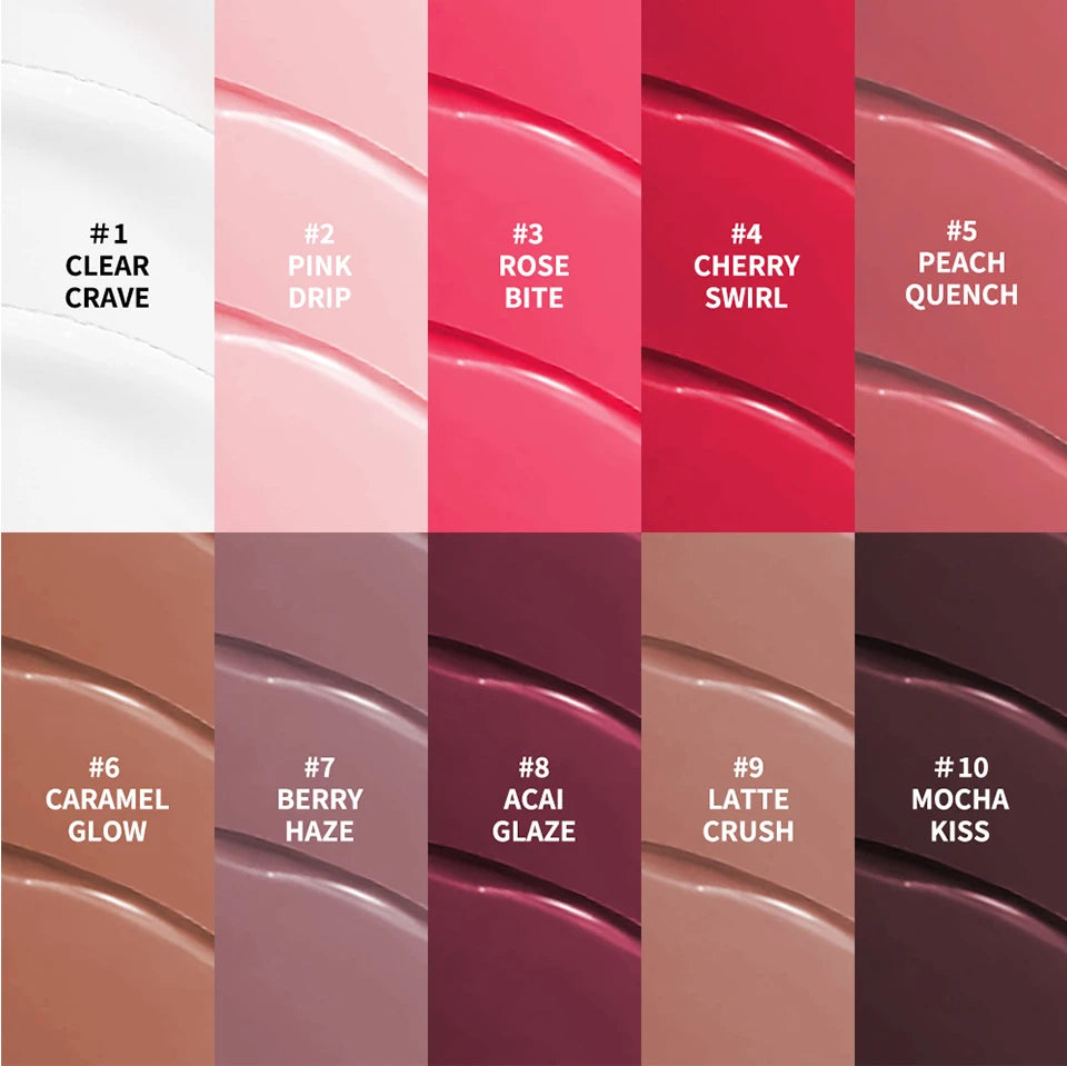 Lakerain Glow Lip Oil Balm Long Lasting Moisturizing Nourishing Daily Care Lip Balm Smooth-melt Softness Texture Natural Makeup