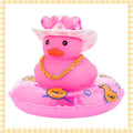 Car Rubber Duck, Coloured  Duck Decoration Dashboard with Sun Hat Swim Ring Necklace Sunglasses for Car Dashboard Decorations