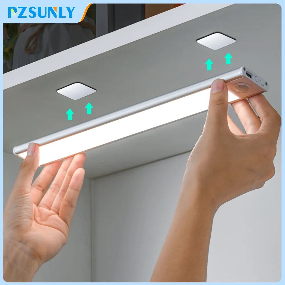 Rechargeable Motion-Sensor LED Light Bar – 3 Colors, Under-Cabinet