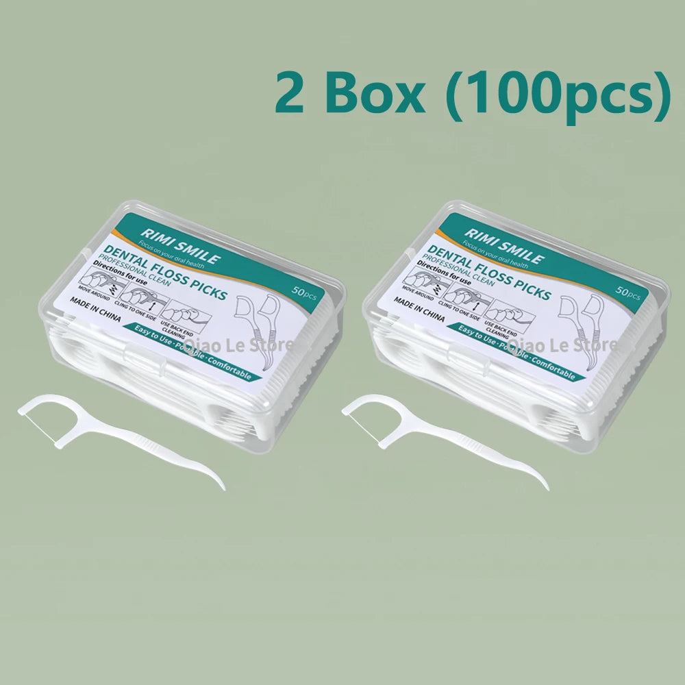 RUZOFO Disposable Dental Floss Picks with Storage Boxes