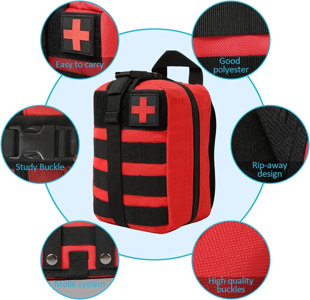 Waterproof Oxford Molle First Aid Pouch – IFAK Emergency Waist Pack for Outdoor Adventures