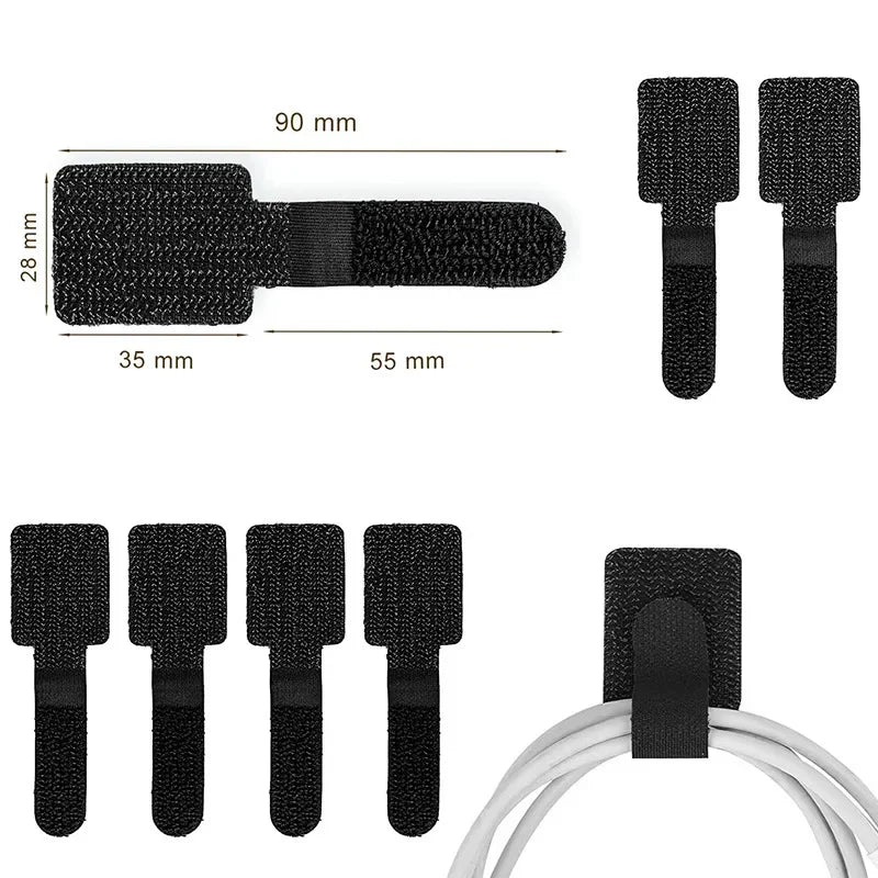 Reusable Cable Ties – Desk & Home Cord Organizer Straps for Clean Setup