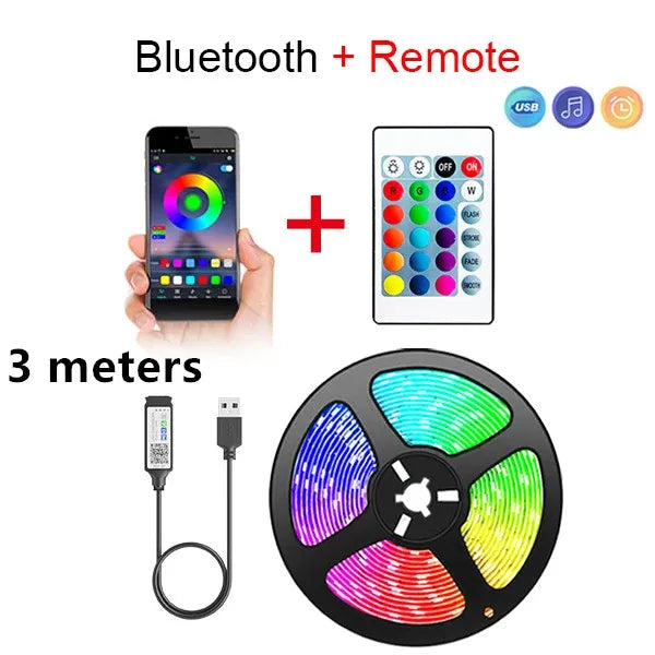 Bluetooth LED Strip Lights with App & Remote Control