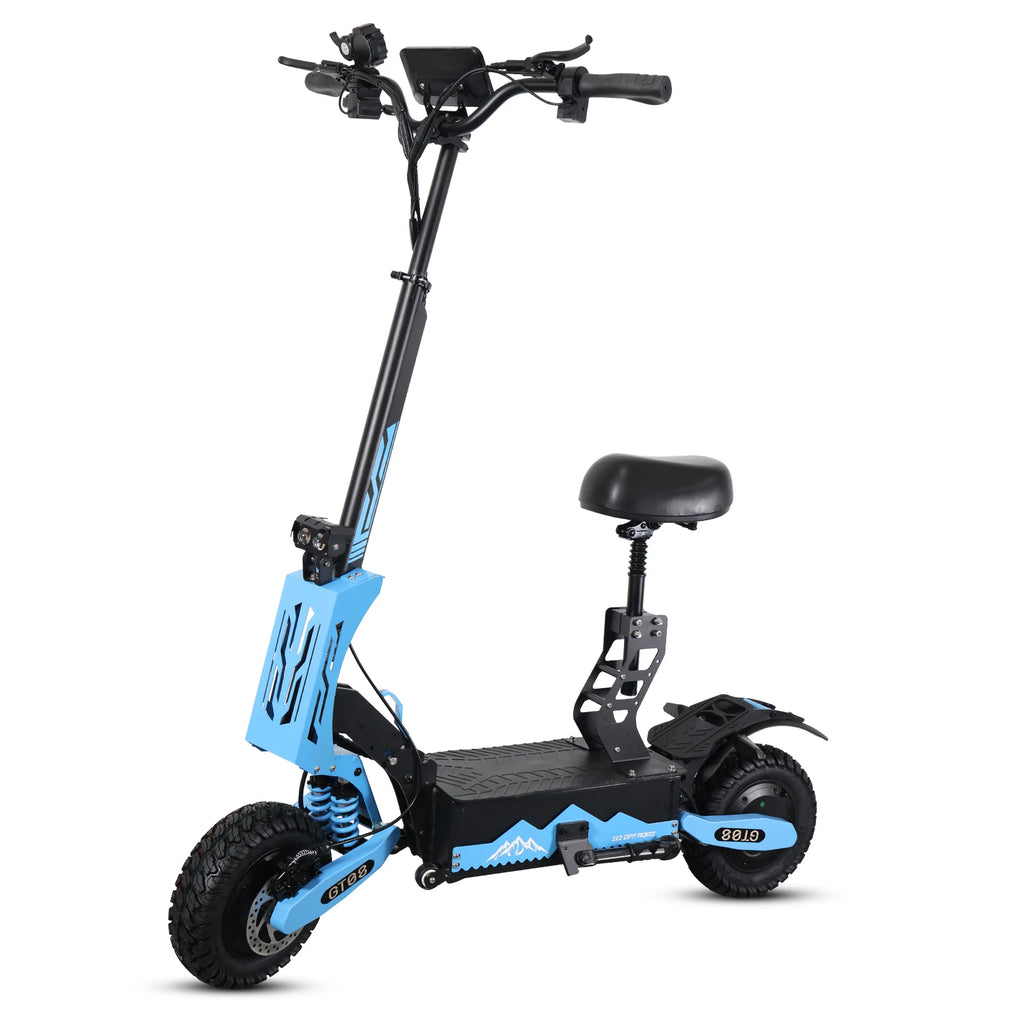 Arwibon GT08 5600W Dual Motor Electric Scooter – 46 MPH Top Speed, 60V 27Ah, 11" Off-Road Tires, Foldable, CE Certified