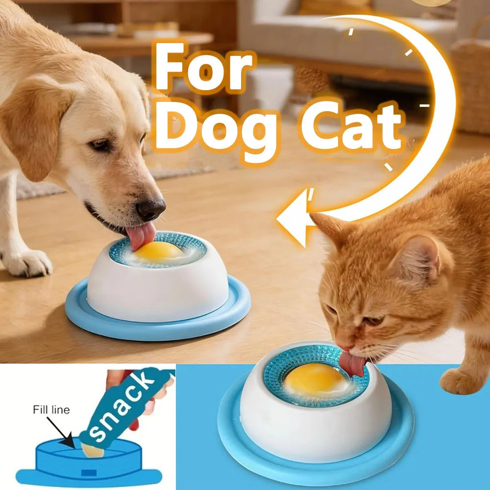 Dog Cat Licks Liquid Food Liquid Food Slow Feeder Lick Mats Non-Slip Licking Bowl Enrichment for Dog Calming & Anxiety Relief