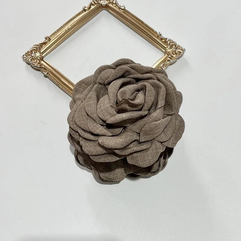 French Fabric Rose Hair Claw Clips – Floral Barrette for Women & Girls, All Seasons