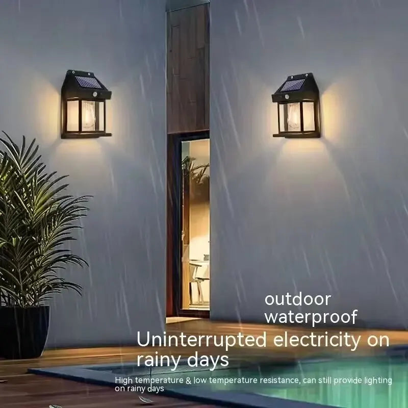 Powerful Solar Wall Light Outdoor Waterproof LED Lamp House Garden Fence Decoration Light Sensor Solar Energy Wall Lantern LED