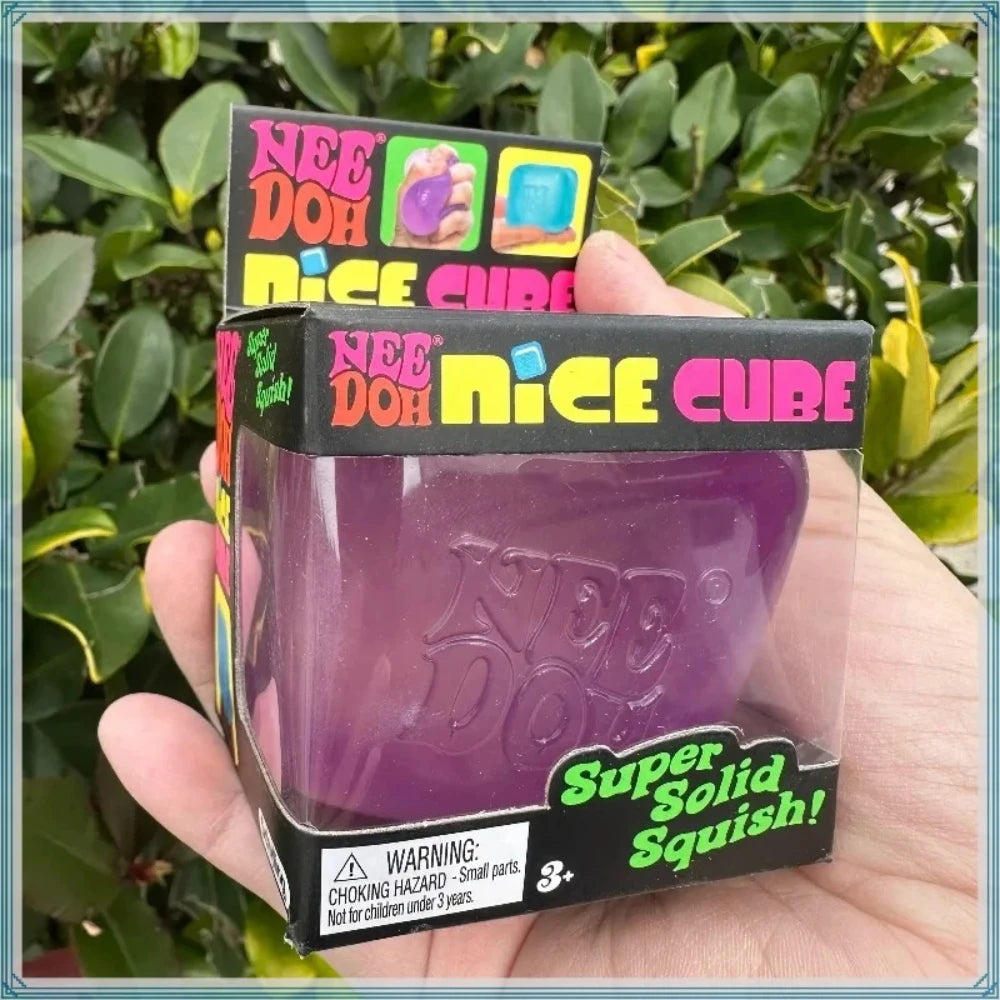 Nee Doh Pizza Sensory Fidget Cube, Stress Relief Squishy Squeeze Toy Anti-Anxiety Desk Toy & Ideal Holiday Gift for Kids  Adults