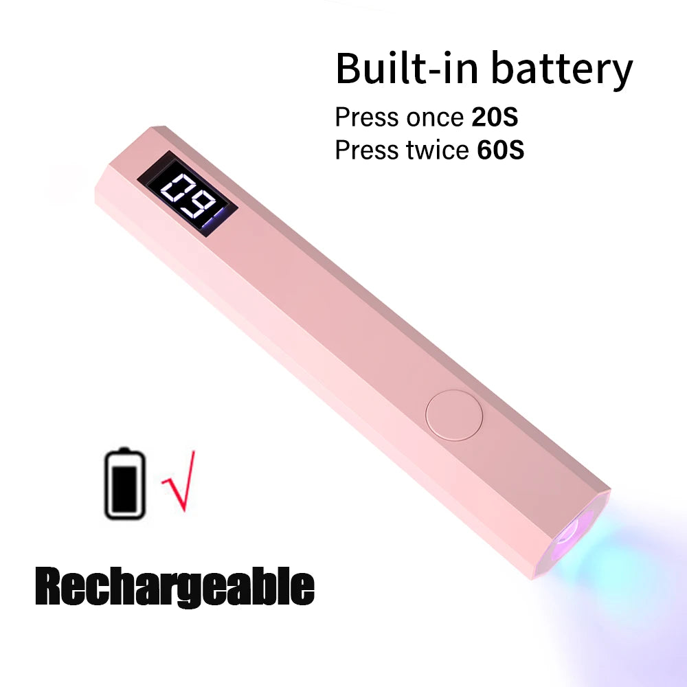 Rechargeable UV Nail Lamp – Portable LED Gel Nail Dryer for Home Manicures