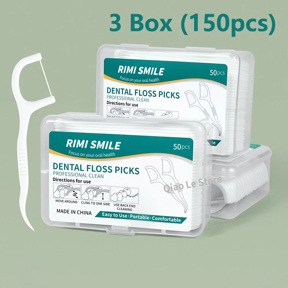 RUZOFO Disposable Dental Floss Picks with Storage Boxes