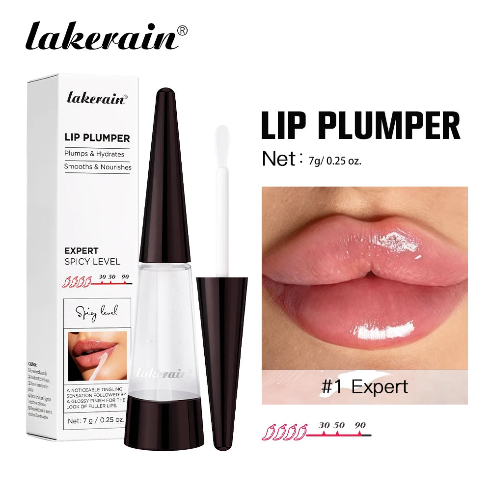 Lakerain Lip Plumper Gloss Oil Lip Long-Lasting Moisturizer Volume Boosting Lip Oil Volumizing & Hydrating Non-Dry Plumping