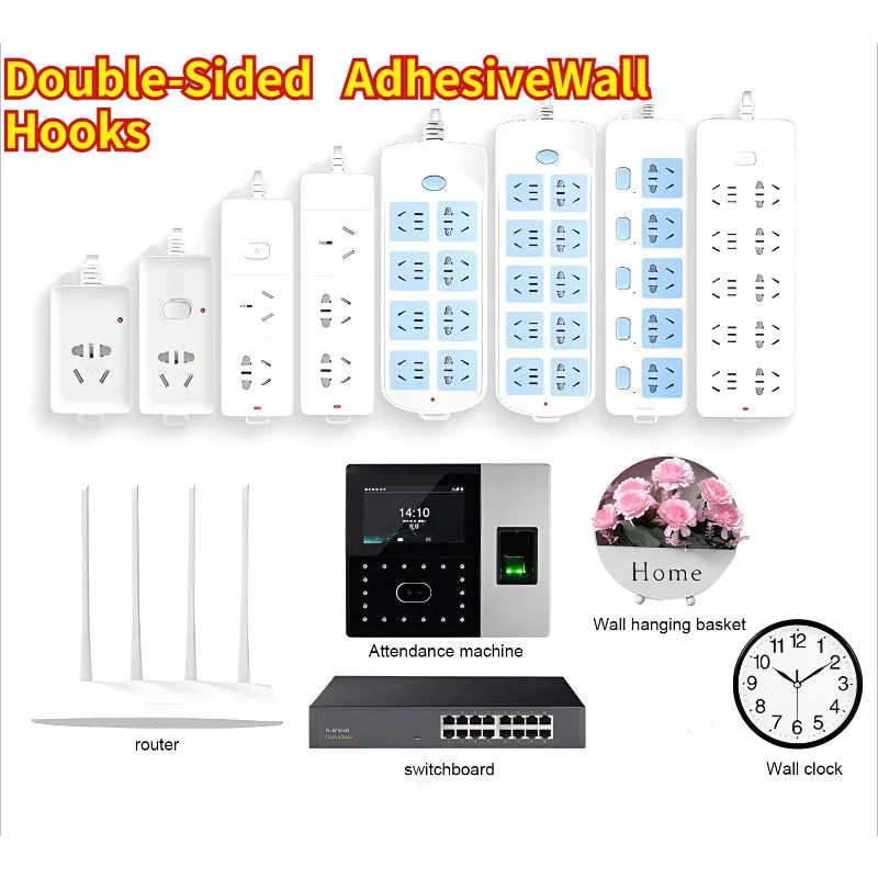 Clear Interlocking Adhesive Wall Mounts – 1–40 Pair Options