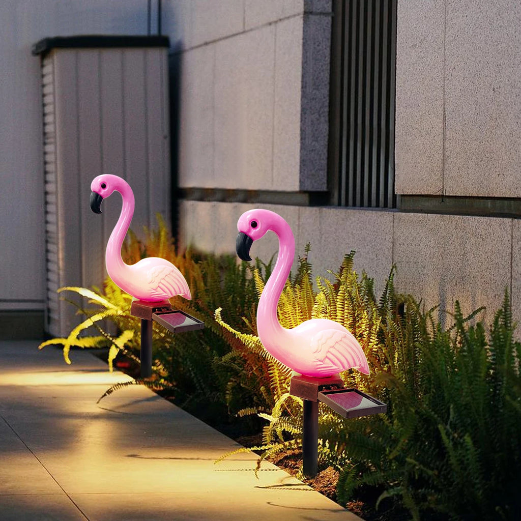 1pc Solar Powered Flamingo Garden Landscape Lights Lawn Decorative Path Lamp For Home Garden Summer Pool Wedding Decoration