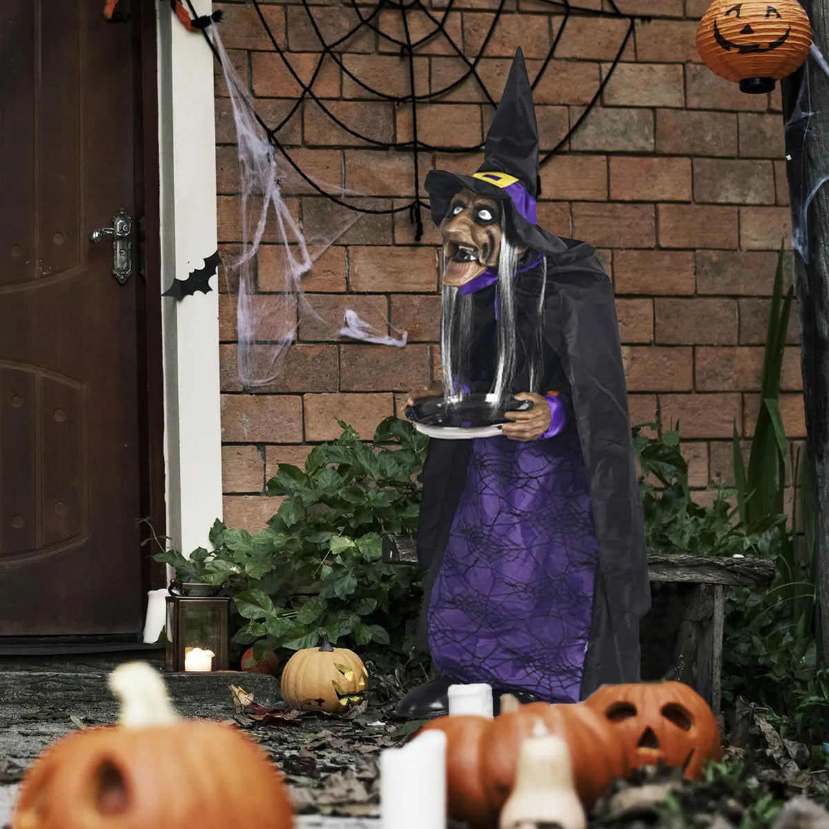 Animated Halloween Butler with Glowing Eyes