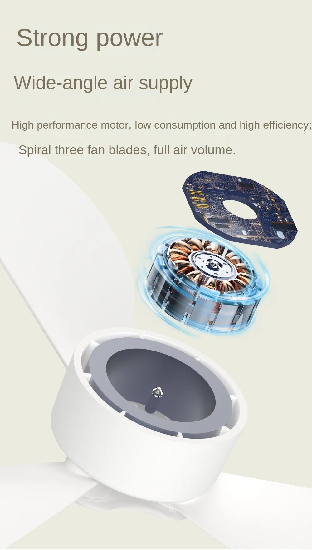 Portable Rechargeable Fan with LED Light & Remote