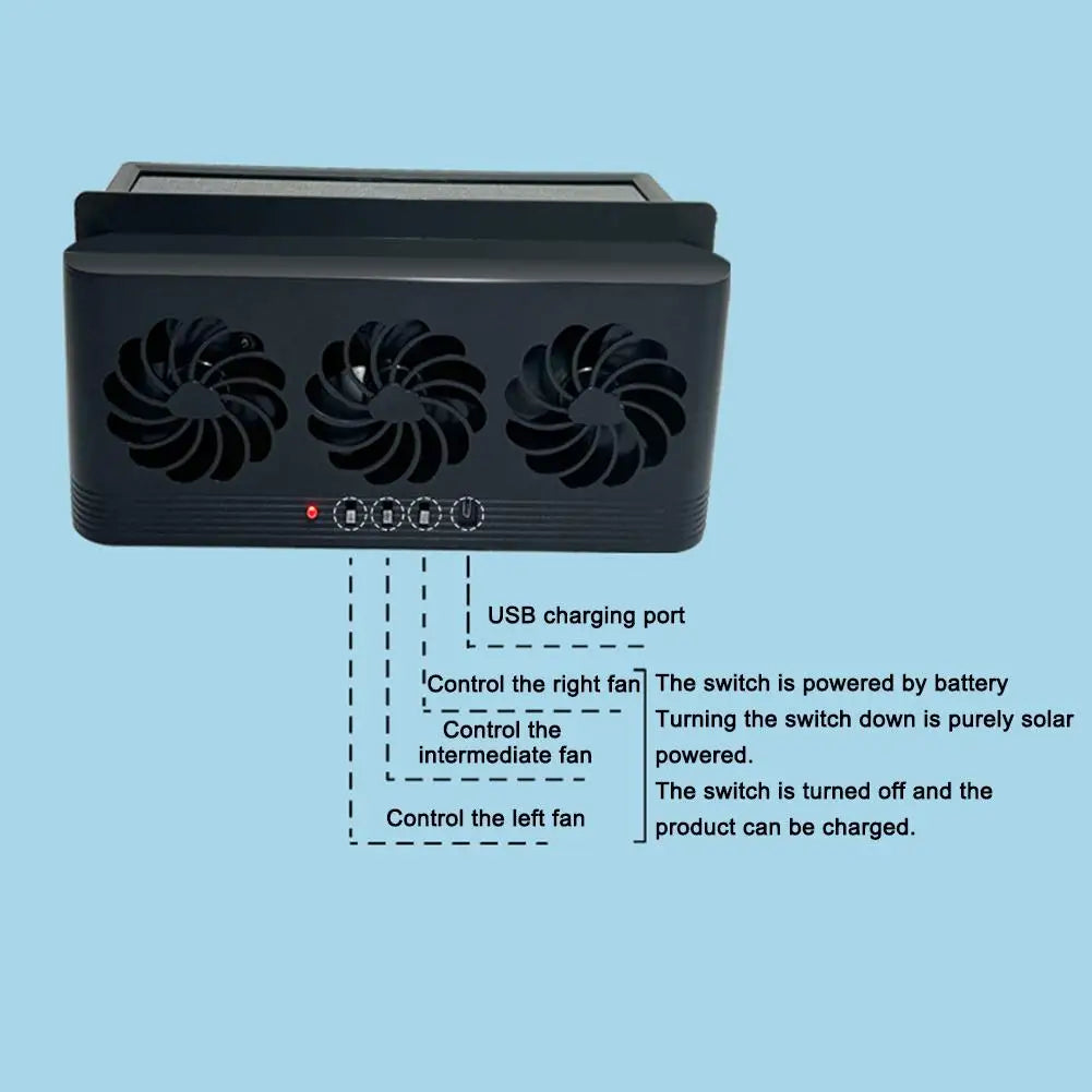 Solar-Assisted Car Window Ventilation Fan