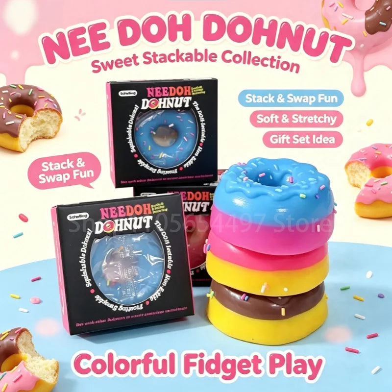 Sprinkle Donut Squeeze Fidget Toy – Blue, Pink or Brown
