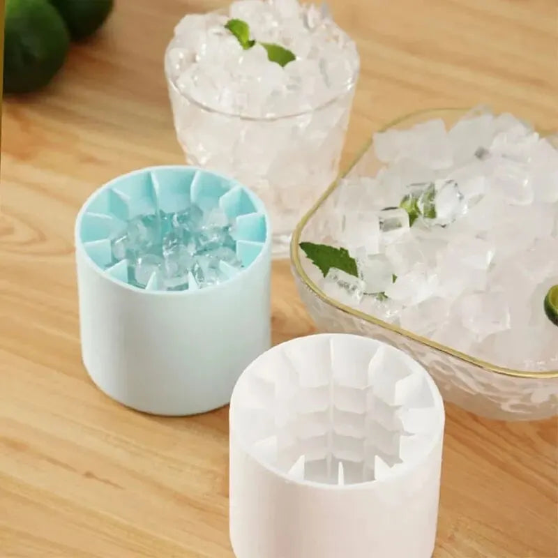 Silicone Round Ice Cube Mold – Cylindrical Ice Bucket Maker, Fast-Cooling 1.3cm(0.5 in) Mini Cubes for Cocktails, Whiskey & Bar Drinks