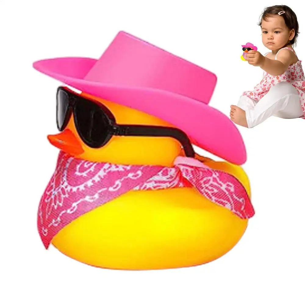 Car Rubber Duck Cowboy Rubber Duck Cool Dashboard Ornament Sunglass Car Duck for Dashboard Toy Car decoration Accessories