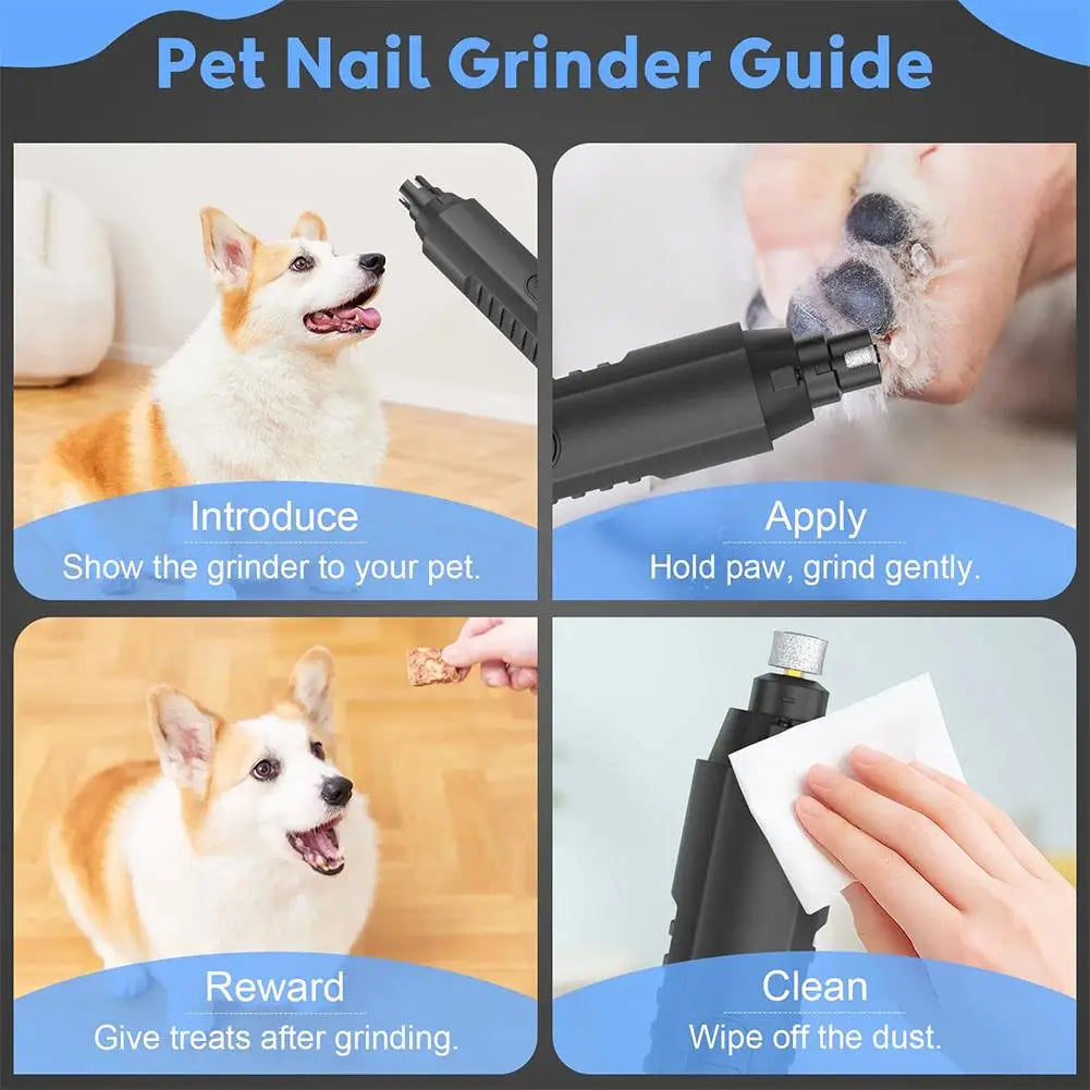 Rechargeable 5-Speed Pet Nail Grinder with LED Lights