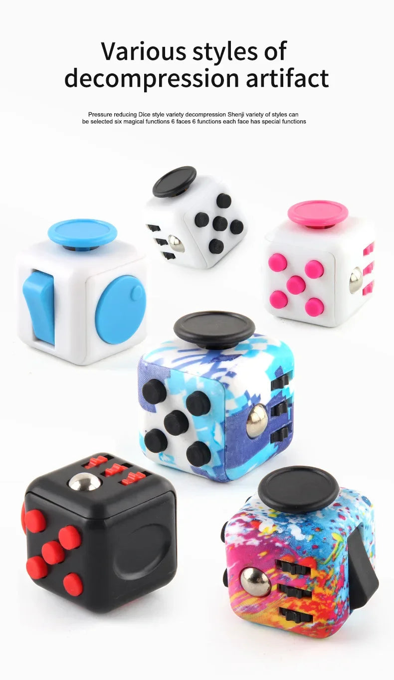 Solid Color Fidget Decompression Dice for Release Stress Autism Anxiety Relieve Adult Kids Stress Relief Anti-Stress Fingertip