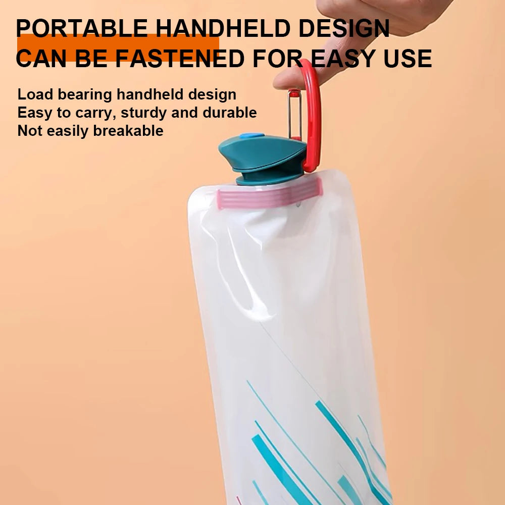 Foldable Sports Water Bottle – BPA-Free PE Plastic, Portable for Hiking & Cycling