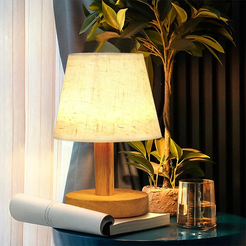 LED Desk Lights Japanese Style Interior Lighting Fixture Living Bedroom Room Bedside Night Desktop Decoration Retro Table Lamp