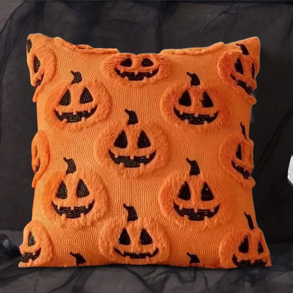 Halloween Pillowcase - Pumpkin, Bat & Ghost Cartoon Design, Plush PV Velvet, 45x45cm, 21 Styles