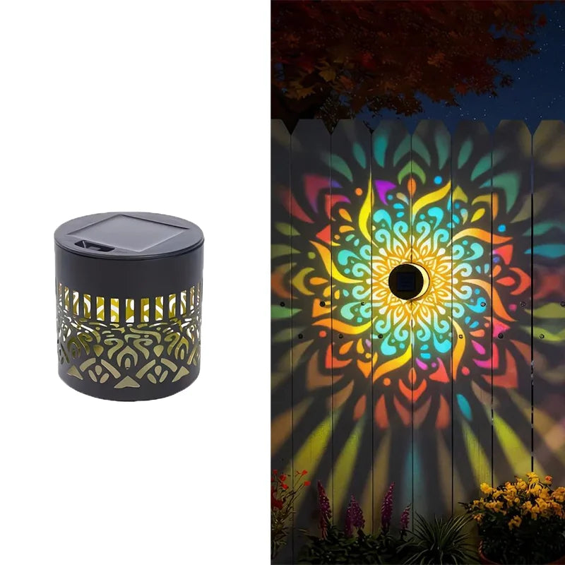 Solar Mandala Fence Wall Lights Garden Decoration  Party Courtyard Decoration Solar Garden Light Garden Patio Walkway Decor