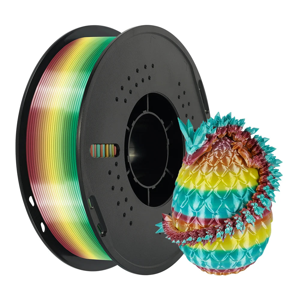 KINGROON Rainbow Silk PLA Filament – 1.75 mm, 2.2 lb (1 kg)
