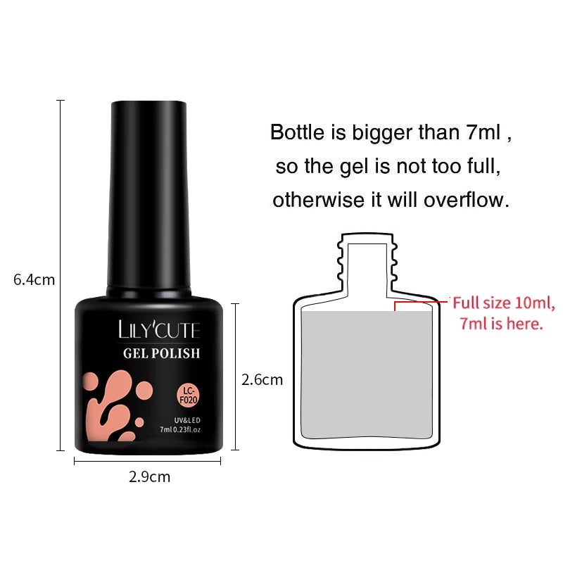 Soak-Off Gel Nail Polish Set – 6 Bottles, 7 ml (0.23 fl oz) Each