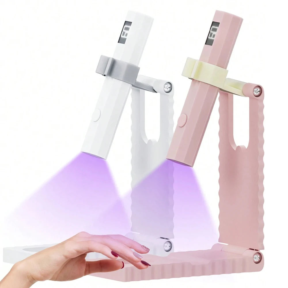 Handheld-UV-Licht für Gelnägel, tragbare UV-Nagellampe, wiederaufladbare LED-Nagellampe für Nail Art mit Tischständer
