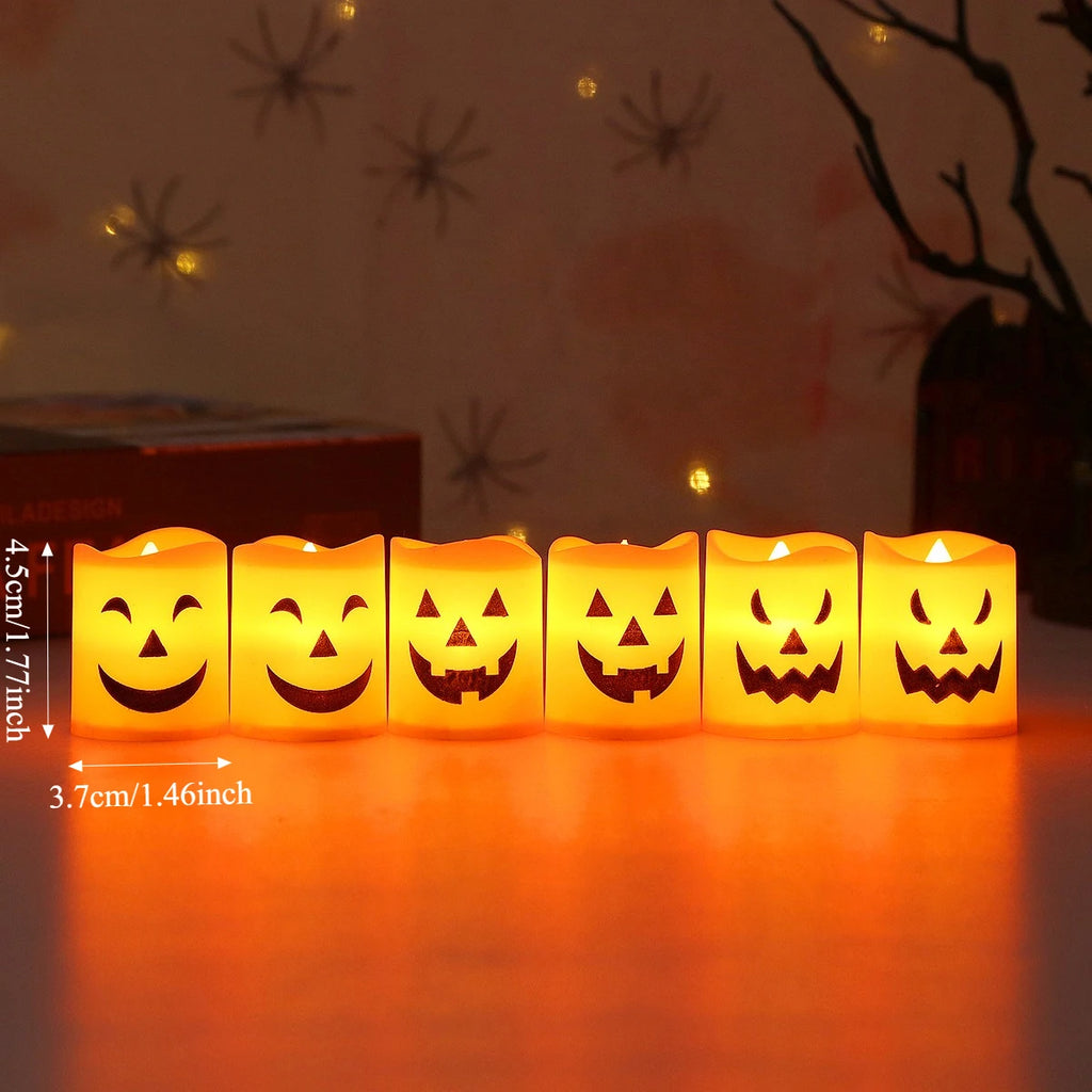 Halloween Jack-o’-Lantern LED Candles – 6-Piece Set