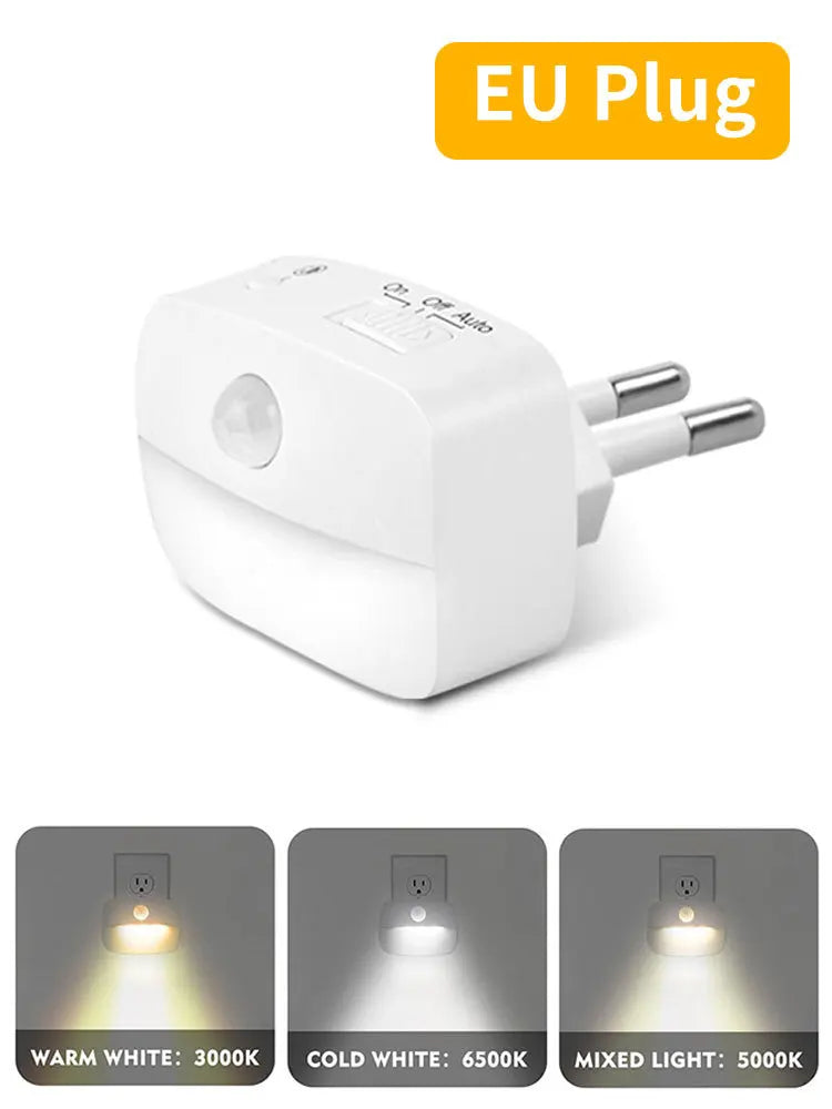 Plug-In Motion-Sensor LED Night Light – US or EU Plug