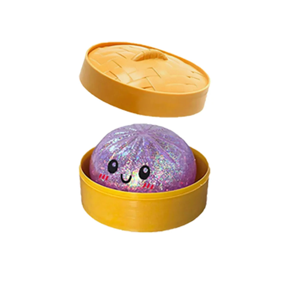 Dumpling Pressure Dumpling Squishies Cute Colorful Bun Toy Slow Rising Stress Relief Fidget Toy for Kids Adults Anti-Anxiety Gif