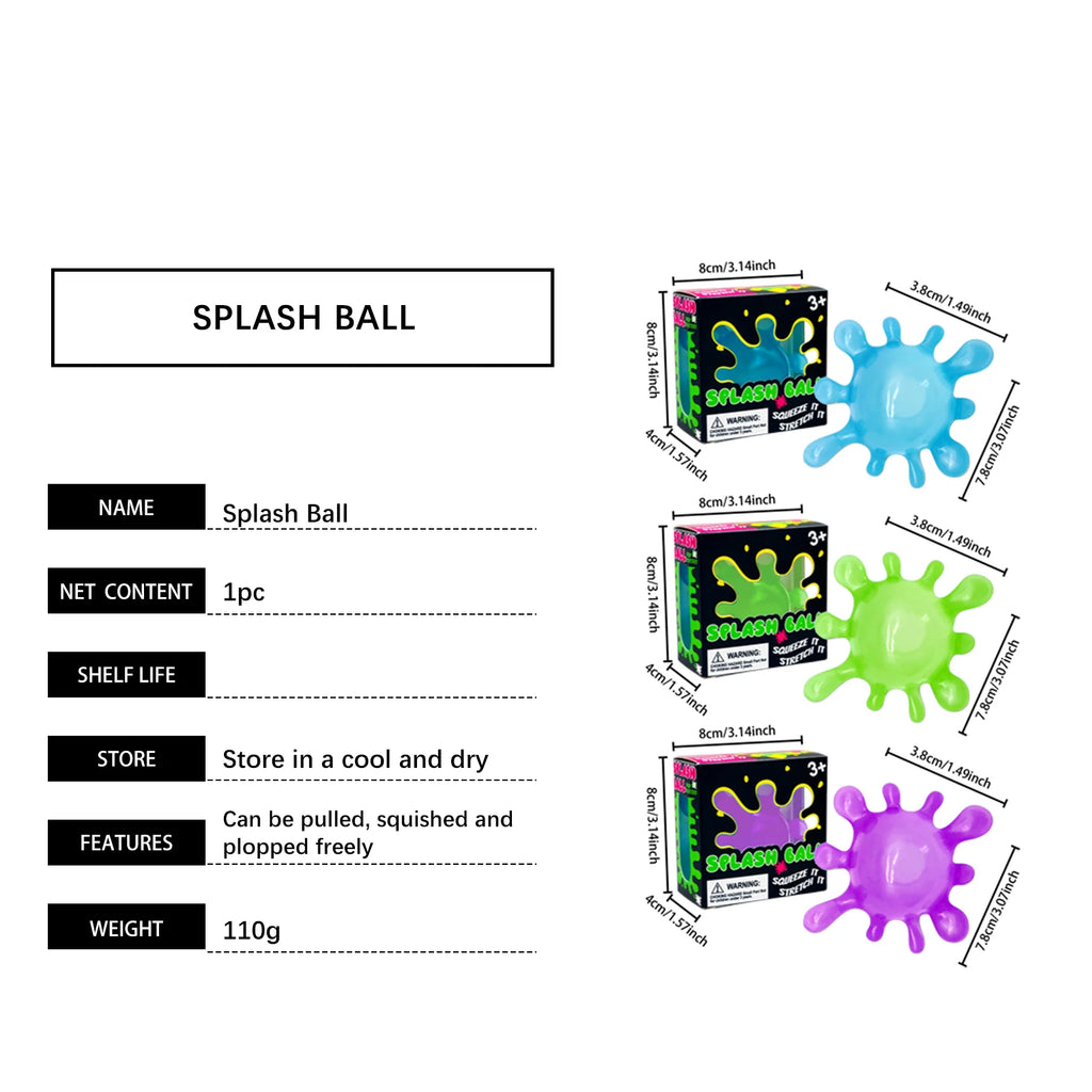 Splash-Shaped Slow Rebound Squeeze Ball – Stress Relief Decompression Fidget Toy, Blind Box Party Gift