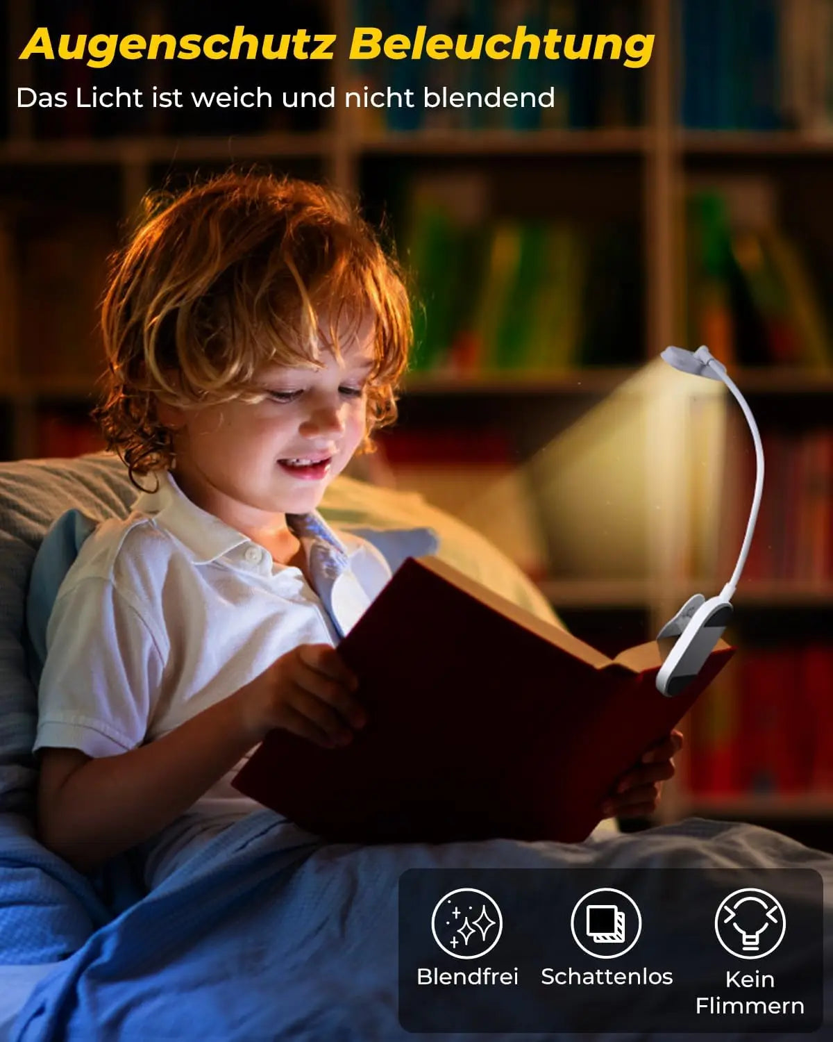 USB-Rechargeable Clip-On LED Book Light