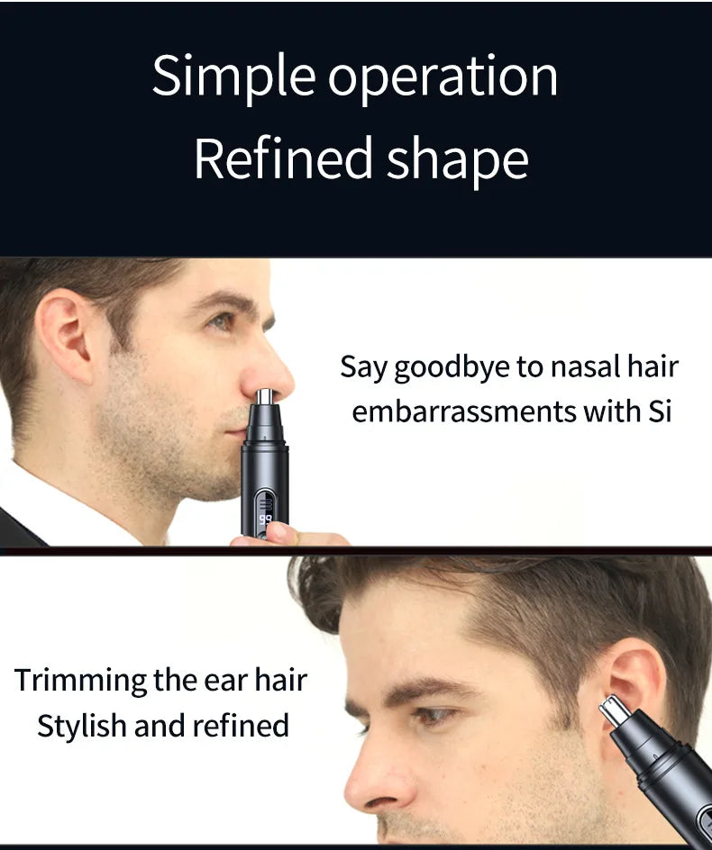 USB-C Rechargeable Nose Hair Trimmer – Black