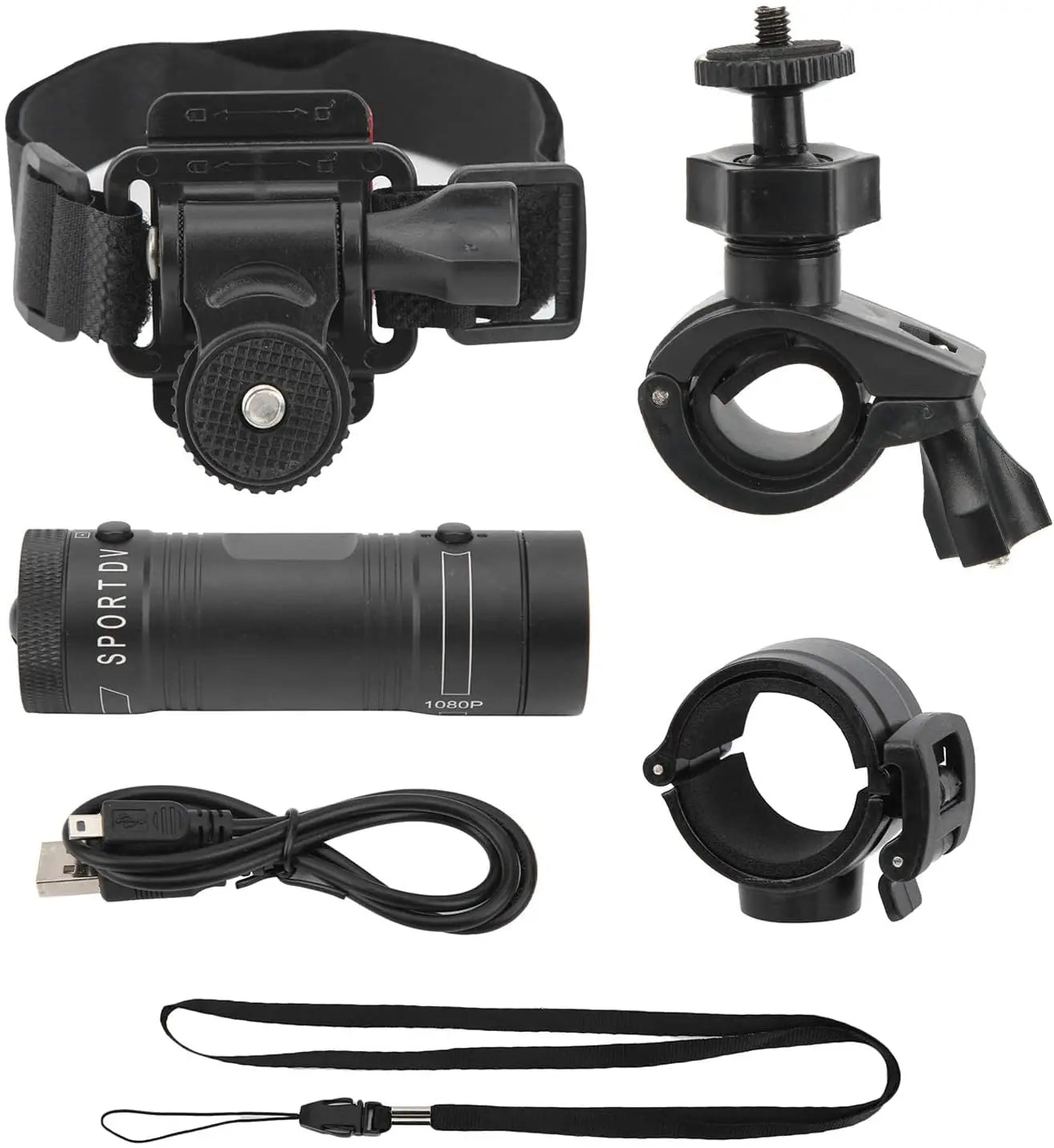 Mini Sport DV Action Sportkamera Taschenlampe Helm Full HD 1080P Video Ideal für Fahrrad, Motorrad, wasserdichter Camcorder